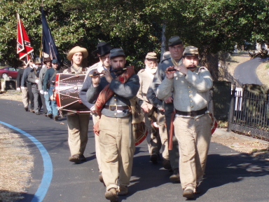 Honor guard marching in